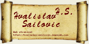 Hvalislav Sailović vizit kartica